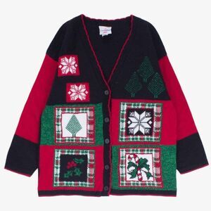 Christmas Sweater Cardigan Large Oversized  Holiday Long